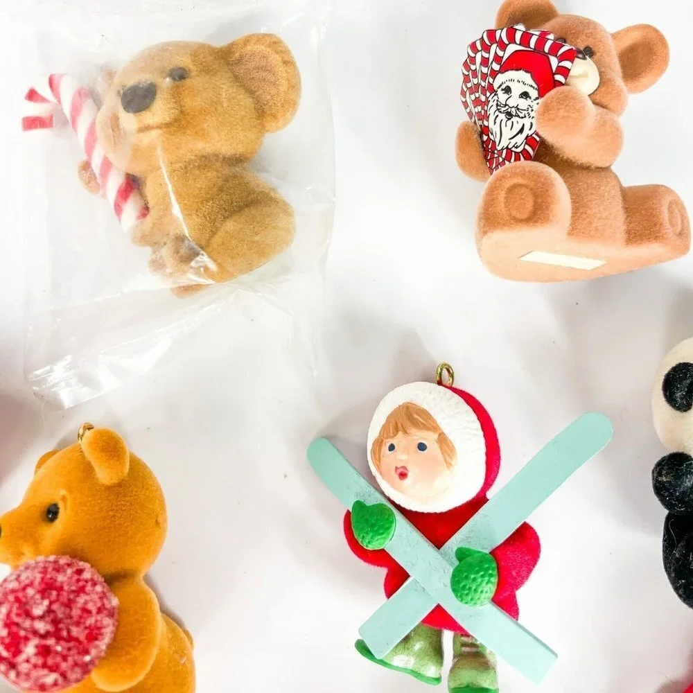 Hallmark Keepsake Lot of 16 Flocked Ornaments